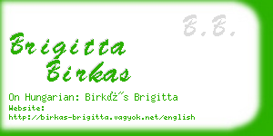 brigitta birkas business card